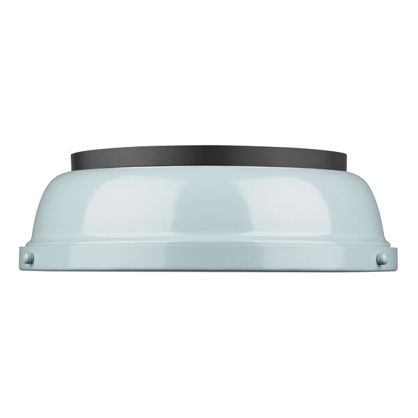 Duncan Black and Sea Foam 14-Inch Two-Light Flush Mount, image 3
